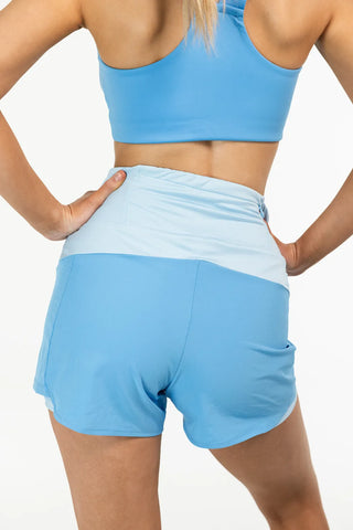 Careless Active Lady Running Shorts - Blue / Summer Song