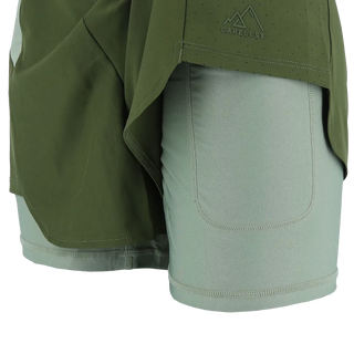 Careless Active Lady Running Shorts - Green / Light green
