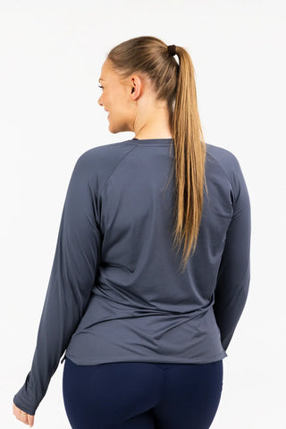 Careless Active loose fit long sleeve - Blågrå