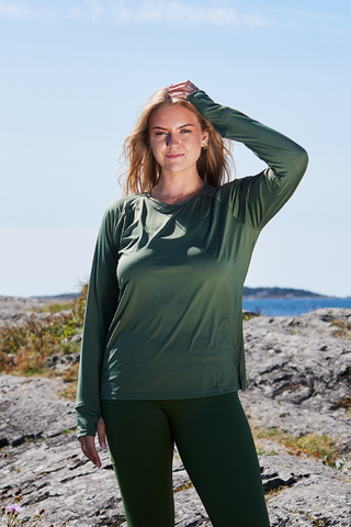 Careless Active loose fit long sleeve - Bronze Green