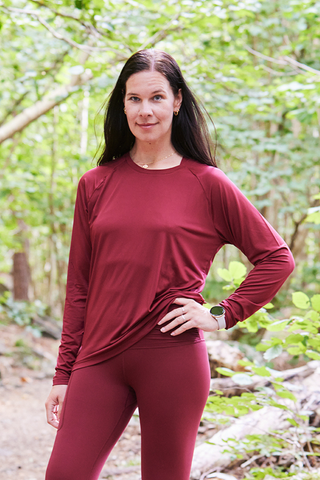 Careless Active loose fit long sleeve - Cabernet