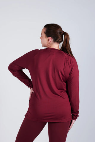 Careless Active loose fit long sleeve - Cabernet