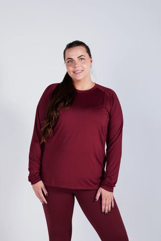 Careless Active loose fit long sleeve - Cabernet