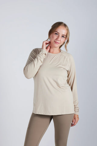 Careless Active loose fit long sleeve - Oxford Tan