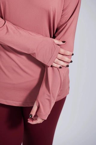 Careless Active loose fit long sleeve - Withered Rose