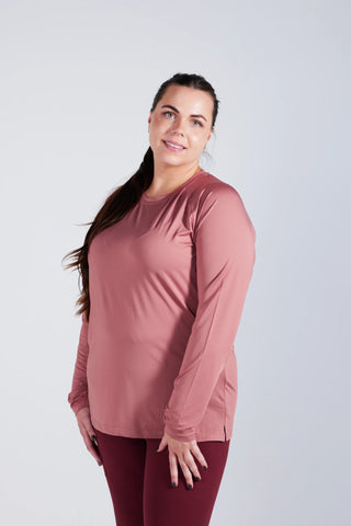 Careless Active loose fit long sleeve - Withered Rose