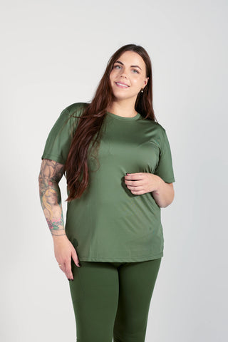 Careless Active loose fit t-shirt - Bronze Green