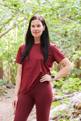 Careless Active loose fit t-shirt - Cabernet