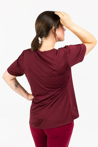Careless Active loose fit t-shirt - Mørk rød