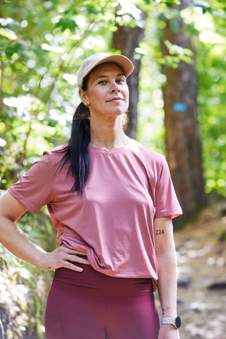 Careless Active loose fit t-shirt - Withered Rose