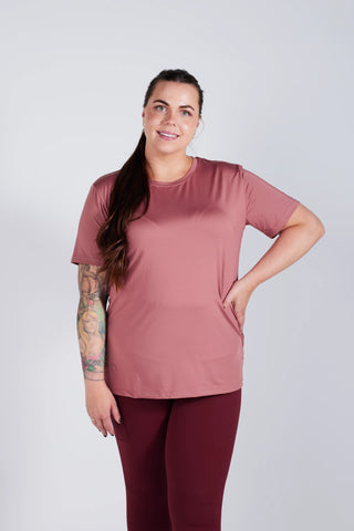 Careless Active loose fit t-shirt - Withered Rose