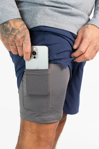 Careless Active Man Running Shorts - Mørk blå / grå