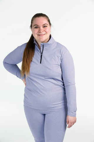 Careless Active melert half-zip dame - Lilla