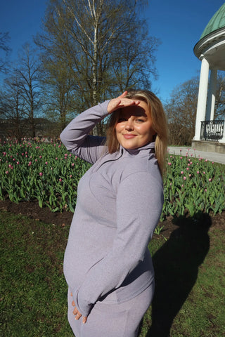 Careless Active melert half-zip dame - Lilla