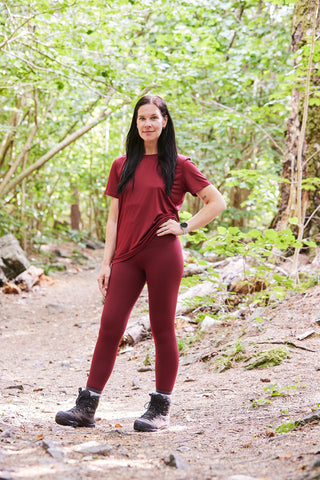 Careless Active scrunch shape tights - Cabernet