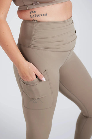 Careless Active scrunch shape tights - Leafless Tree