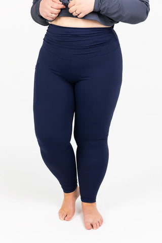 Careless Active scrunch shape tights - Mørk blå