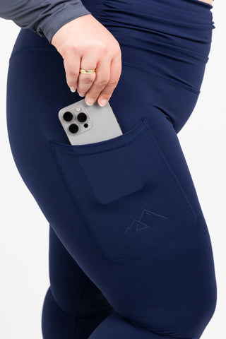 Careless Active scrunch shape tights - Mørk blå