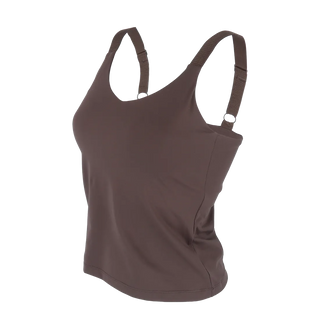 Careless Active soft singlet w/bra - Brun