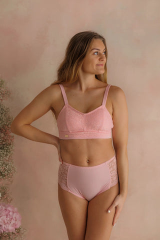 Careless Aline Flower Bra Small Cup - Tickled Pink