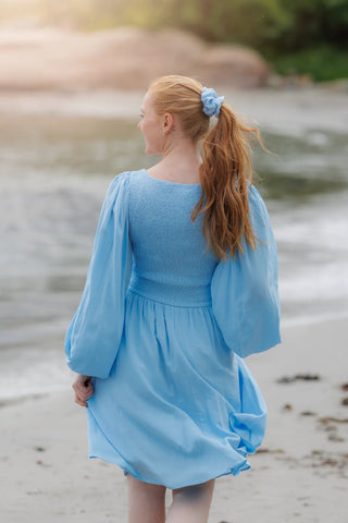 Careless Anna Solid kjole - Airy Blue