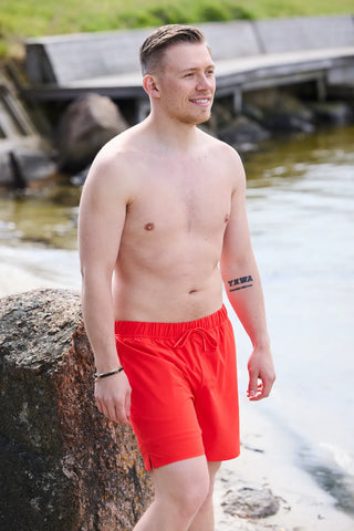 Careless Badeshorts herre David badeshorts - Korallrød