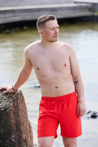 Careless Badeshorts herre David badeshorts - Korallrød