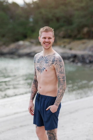 Careless Badeshorts herre David badeshorts - Mørkeblå