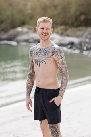 Careless Badeshorts herre David badeshorts - Svart