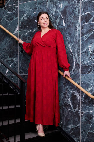 Careless Belle tekstur maxikjole - Rød