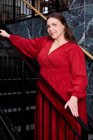 Careless Belle tekstur maxikjole - Rød