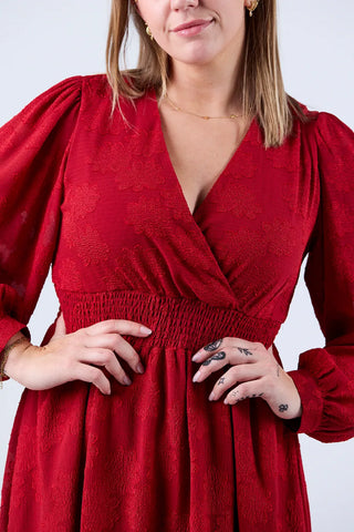 Careless Belle tekstur maxikjole - Rød