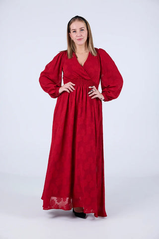 Careless Belle tekstur maxikjole - Rød