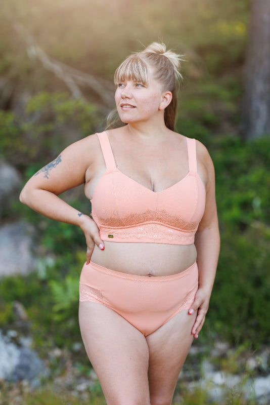 Careless BH Amanda Basic Bra Big Cup - Shell Coral