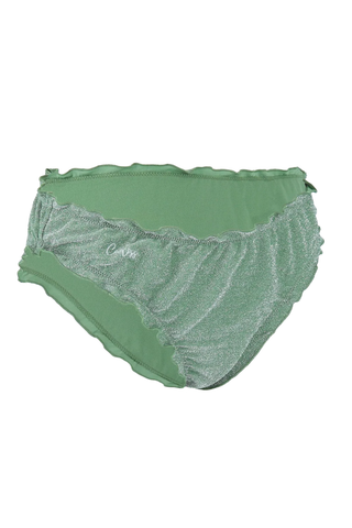 Careless Bikinitruse Ruffles bikinitruse - Glitter grønn