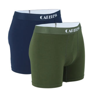 Careless Boksershorts Lukas Boksershorts long 2 pk - Rifle Green/Black Iris