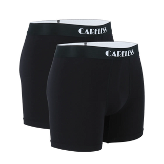 Careless Boksershorts Lukas Boksershorts long 2 pk - Svart/svart