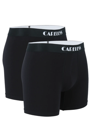 Careless Boksershorts Lukas Boksershorts long 2 pk - Svart/svart