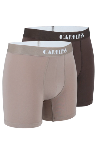 Careless Boksershorts Lukas Boksershorts long 2pk - Brun / Beige