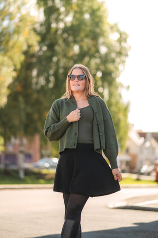 Careless Cardigan Kathrine Strikk Cardigan - Mørk grønn