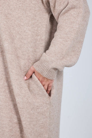 Careless Cardigan Kathrine Strikk Lang Cardigan - Beige