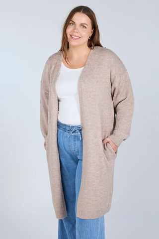 Careless Cardigan Kathrine Strikk Lang Cardigan - Beige
