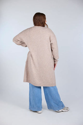 Careless Cardigan Kathrine Strikk Lang Cardigan - Beige