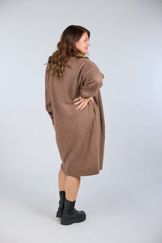 Careless Cardigan Kathrine Strikk Lang Cardigan - Brun