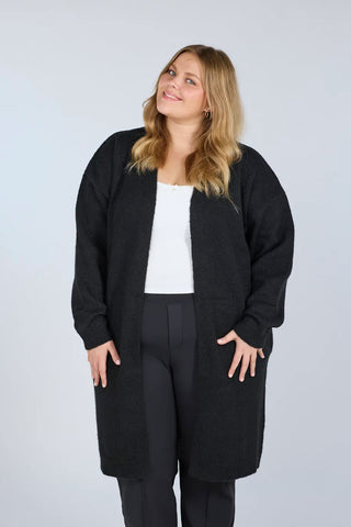Careless Cardigan Kathrine Strikk Lang Cardigan - Svart