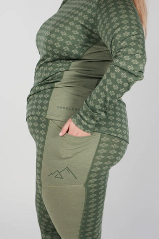 Careless Fjorda merinowool longs - Grønn