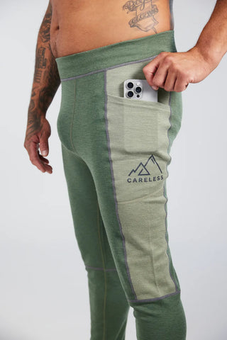 Careless Fjorda merinowool longs man - Grønn