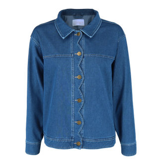 Careless Frida stretch denimjakke - Mørk denimblå