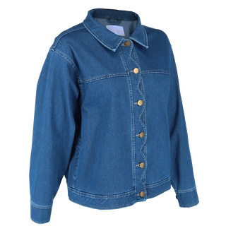 Careless Frida stretch denimjakke - Mørk denimblå