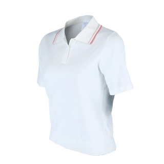 Careless Gabby pique tskjorte - Hvit/rosa